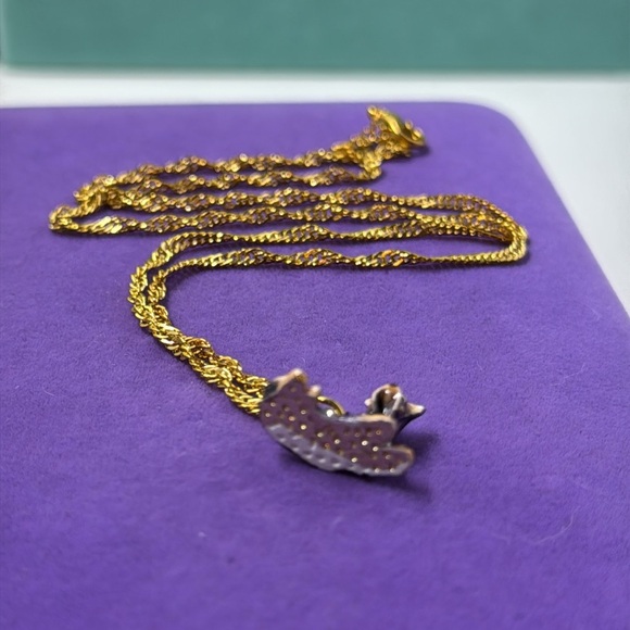 💛 Gold Plated Dog Pendant Necklace - Picture 2 of 3